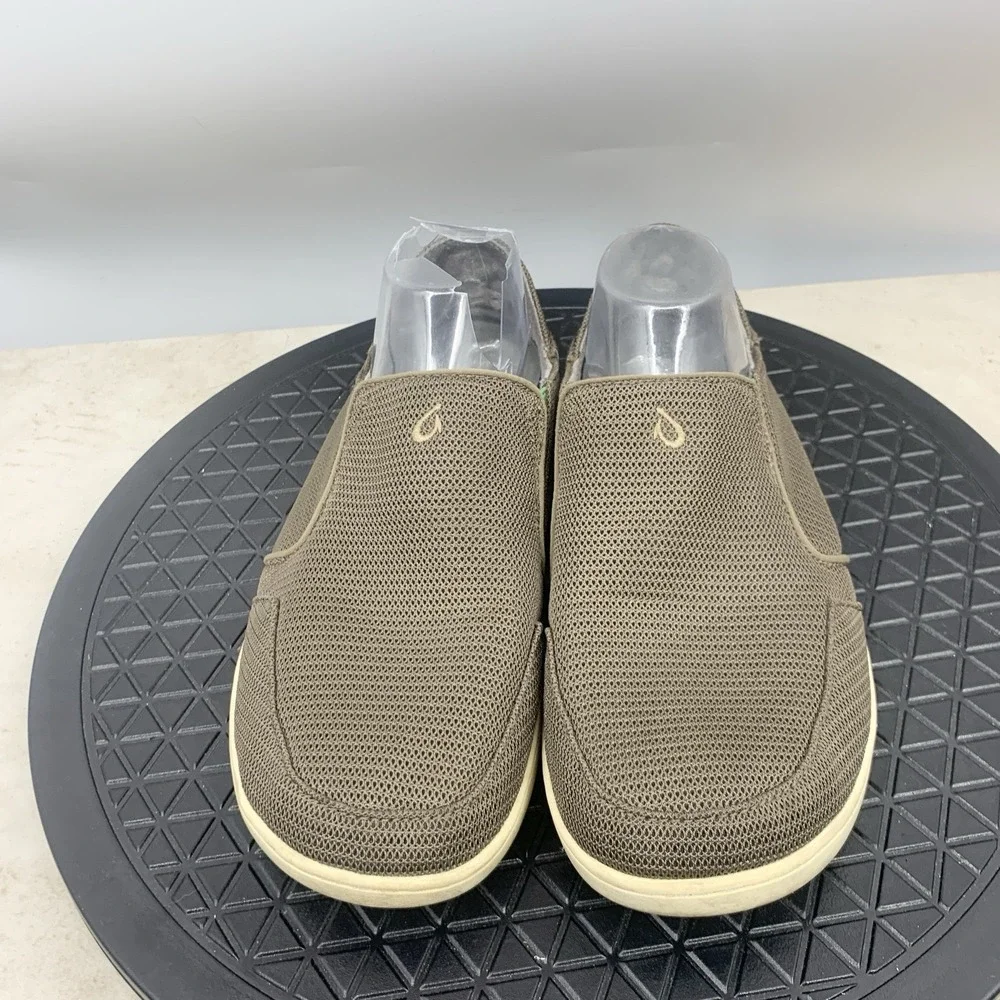 Olukai Nohea Mesh Shoes Men Size 9.5 Sneakers Brown Mesh Slip On Fold Down Back